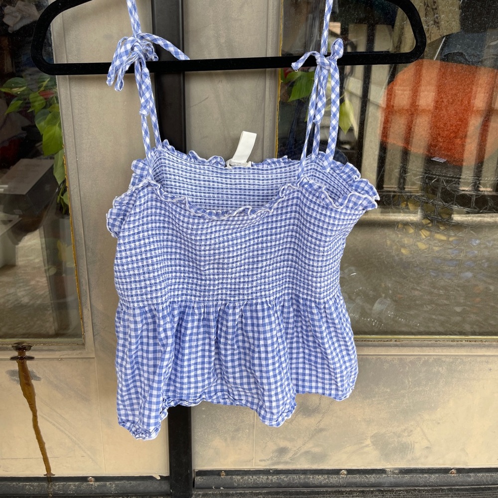 CROP TOP blue and white